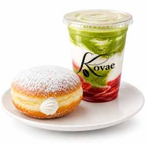 Cream-Filled Glazed Doughnut + Kovae Bliss Matcha (Combo)