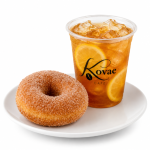 Cinnamon Sugar Doughnut + Lemon Iced Tea