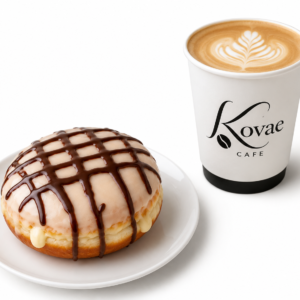 Cream-Filled Glazed Doughnut + Café Latte (Medium)