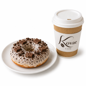 KitKat & Cream Glaze Doughnut + Cappuccino (Large)
